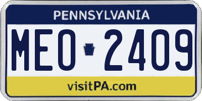 PA license plate MEO2409