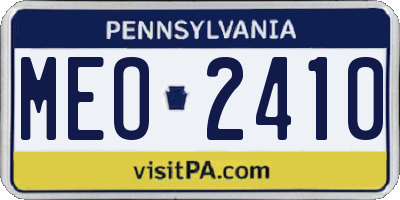 PA license plate MEO2410