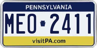 PA license plate MEO2411