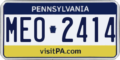 PA license plate MEO2414