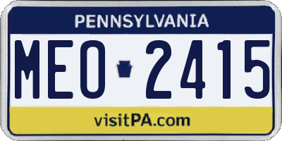 PA license plate MEO2415