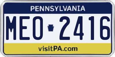 PA license plate MEO2416