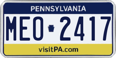 PA license plate MEO2417