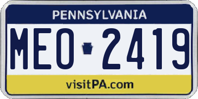 PA license plate MEO2419