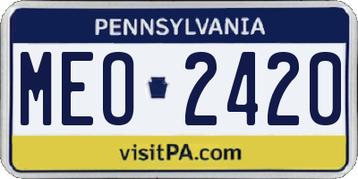 PA license plate MEO2420