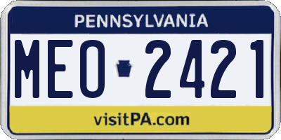 PA license plate MEO2421