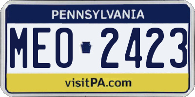 PA license plate MEO2423