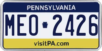PA license plate MEO2426