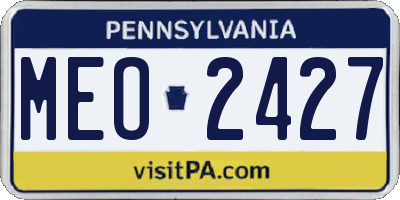 PA license plate MEO2427