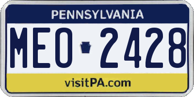 PA license plate MEO2428