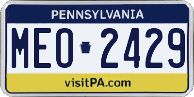 PA license plate MEO2429