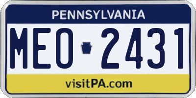 PA license plate MEO2431