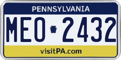 PA license plate MEO2432
