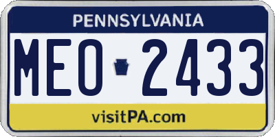PA license plate MEO2433