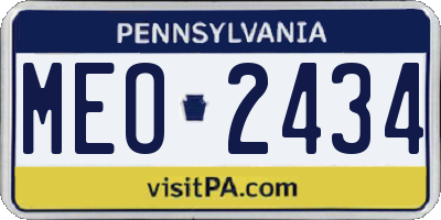 PA license plate MEO2434