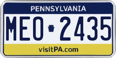 PA license plate MEO2435