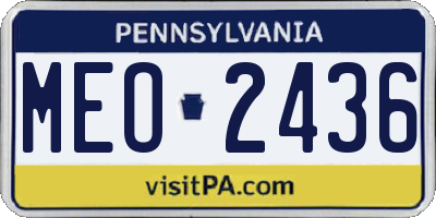 PA license plate MEO2436