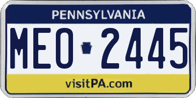 PA license plate MEO2445