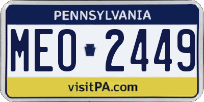 PA license plate MEO2449