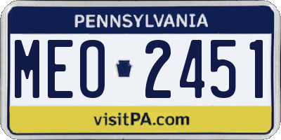 PA license plate MEO2451