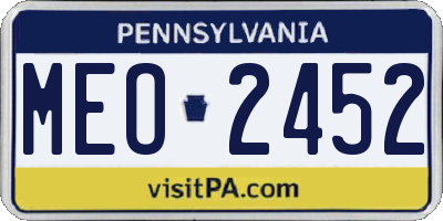 PA license plate MEO2452