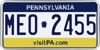 PA license plate MEO2455