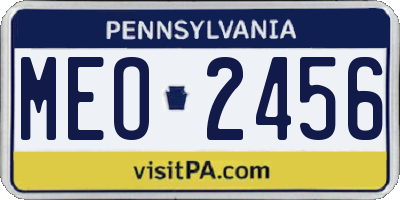PA license plate MEO2456