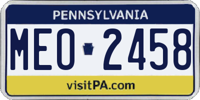 PA license plate MEO2458