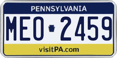 PA license plate MEO2459