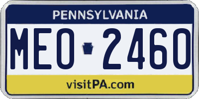 PA license plate MEO2460