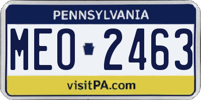 PA license plate MEO2463