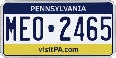 PA license plate MEO2465