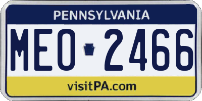 PA license plate MEO2466