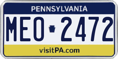 PA license plate MEO2472