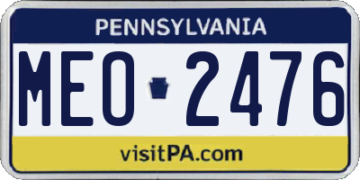 PA license plate MEO2476