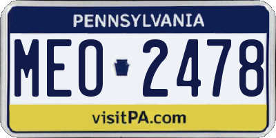 PA license plate MEO2478