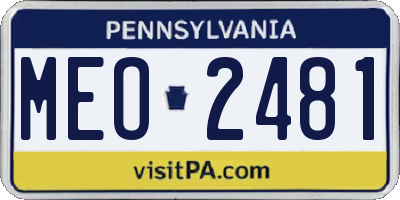 PA license plate MEO2481