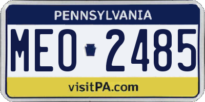 PA license plate MEO2485