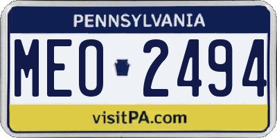 PA license plate MEO2494
