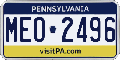 PA license plate MEO2496