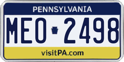 PA license plate MEO2498