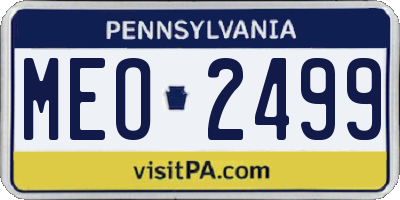 PA license plate MEO2499