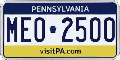 PA license plate MEO2500