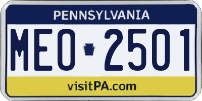PA license plate MEO2501