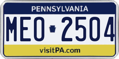 PA license plate MEO2504