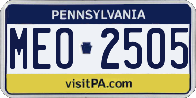 PA license plate MEO2505