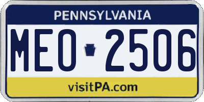 PA license plate MEO2506
