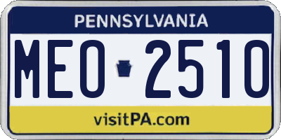 PA license plate MEO2510