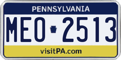 PA license plate MEO2513