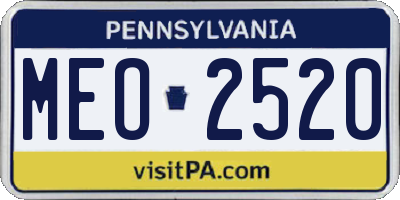 PA license plate MEO2520